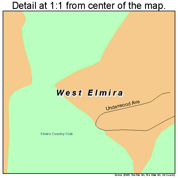 West Elmira, New York road map detail