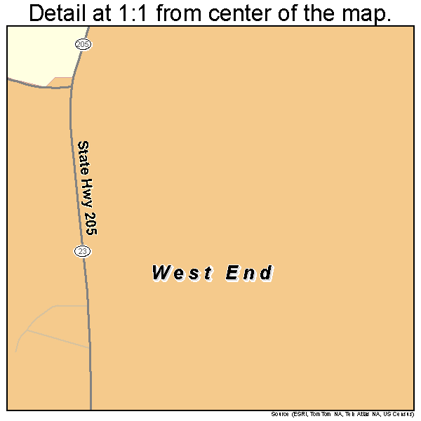 West End, New York road map detail