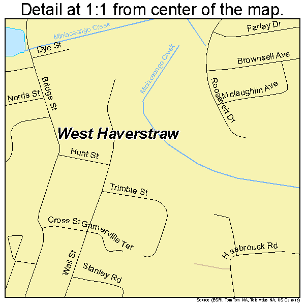 West Haverstraw, New York road map detail