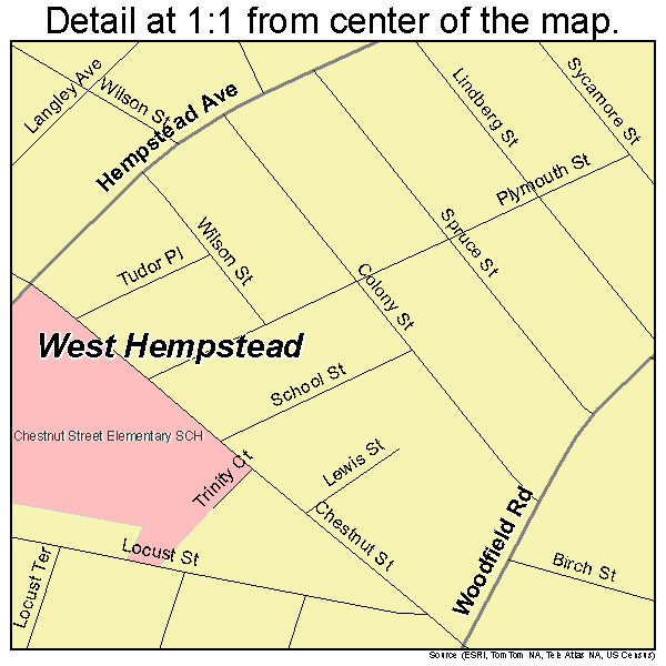 West Hempstead, New York road map detail