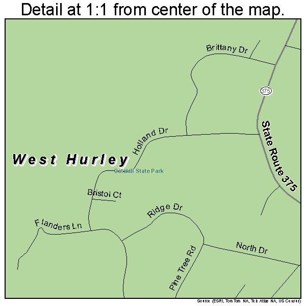 West Hurley, New York road map detail
