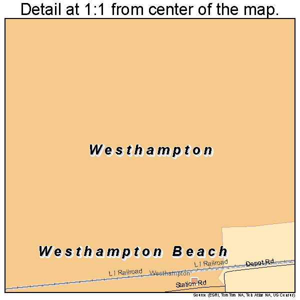 Westhampton, New York road map detail