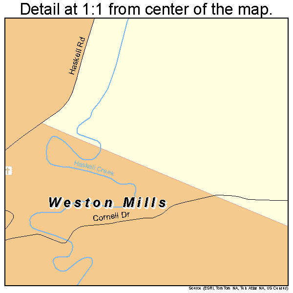Weston Mills, New York road map detail