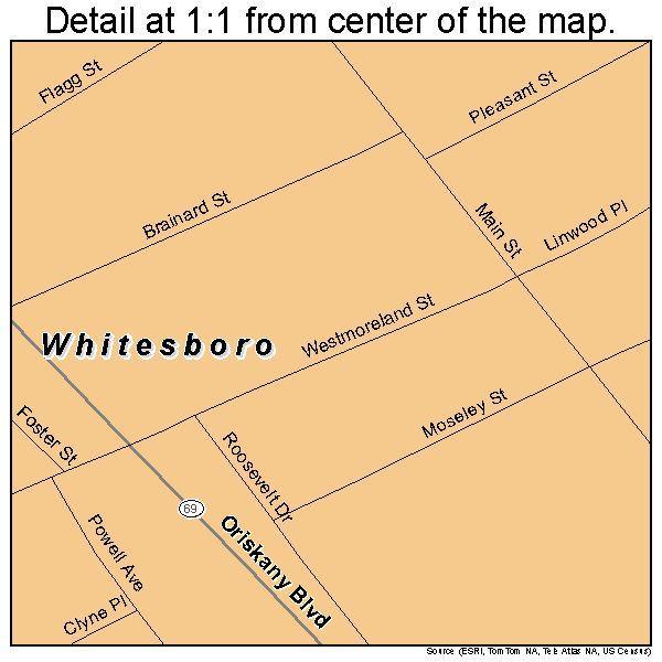 Whitesboro, New York road map detail