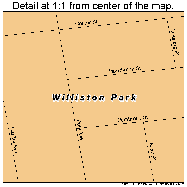 Williston Park, New York road map detail