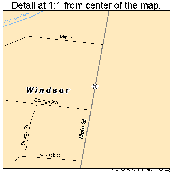 Windsor, New York road map detail