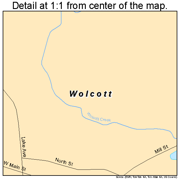 Wolcott, New York road map detail