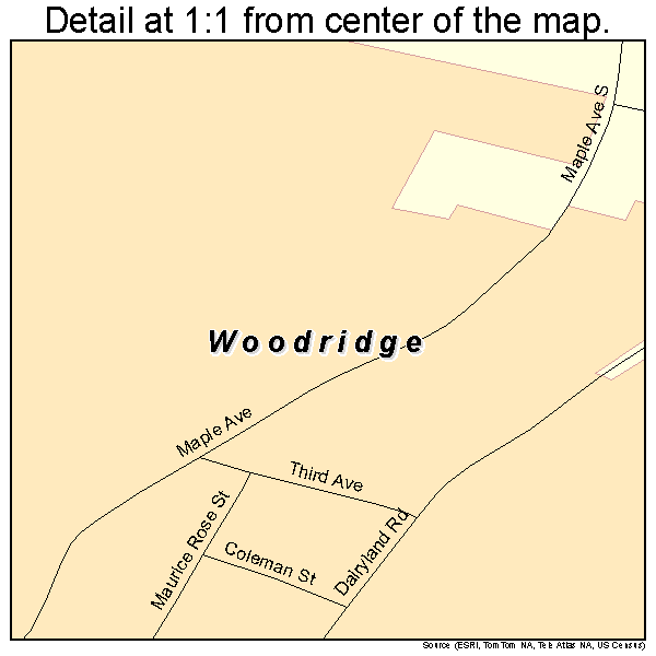 Woodridge, New York road map detail