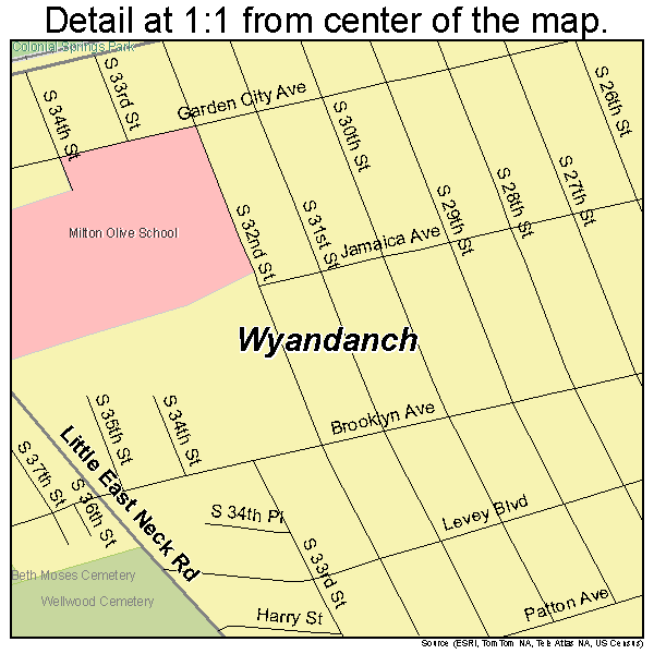 Wyandanch, New York road map detail