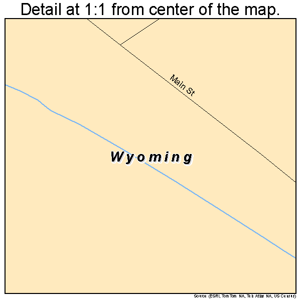 Wyoming, New York road map detail