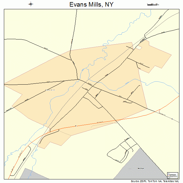 Evans Mills, NY street map