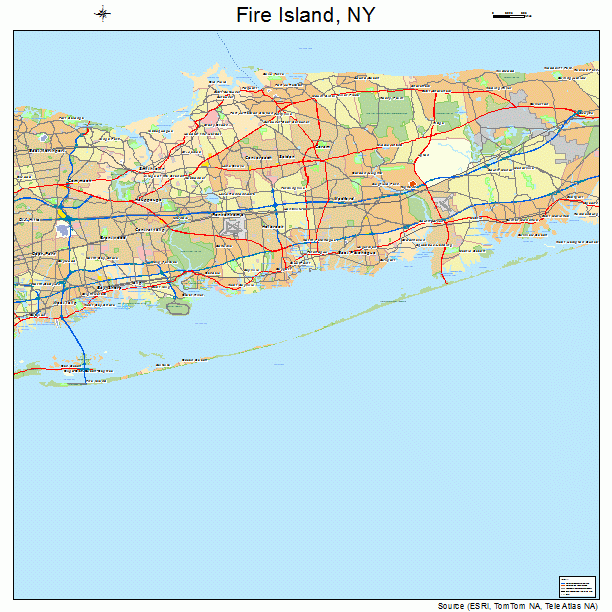 Fire Island, NY street map