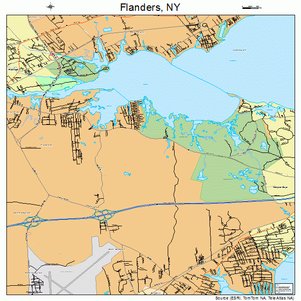 Flanders, NY street map