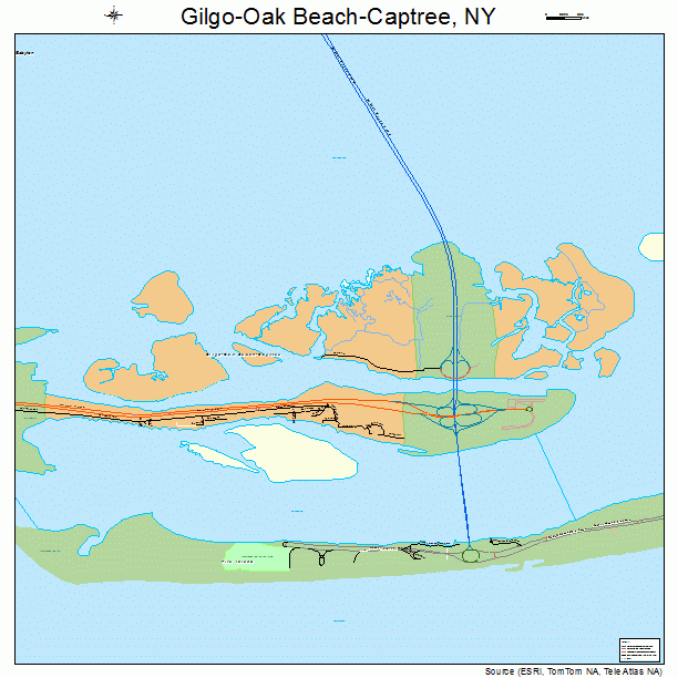 Gilgo-Oak Beach-Captree, NY street map
