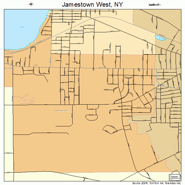 Jamestown West, NY street map