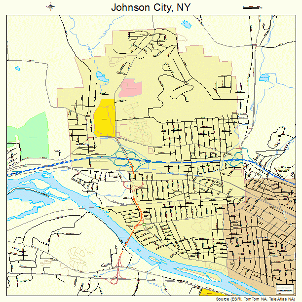 Johnson City, NY street map