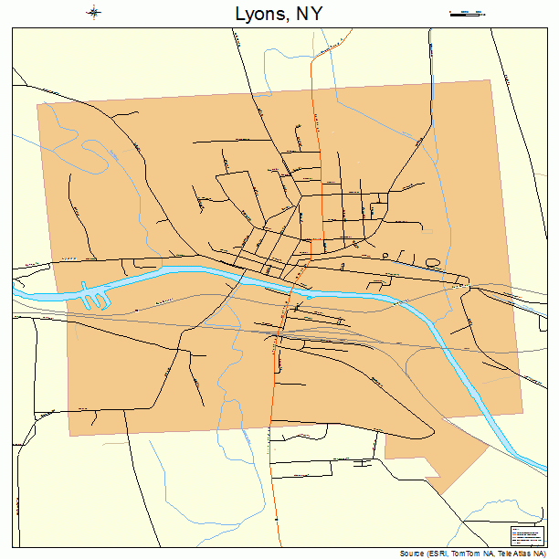 Lyons, NY street map