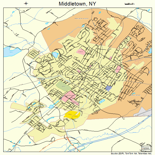 Middletown, NY street map
