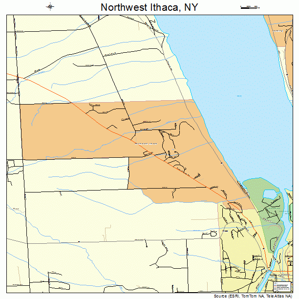 Northwest Ithaca, NY street map