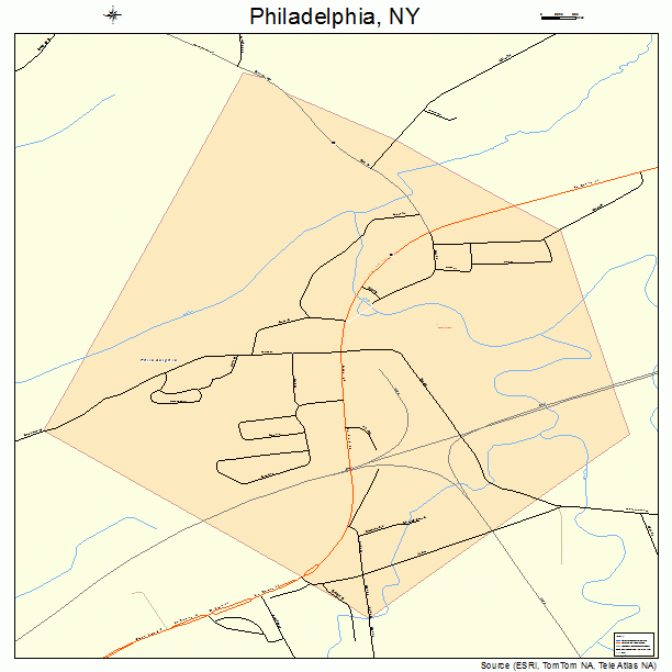 Philadelphia, NY street map