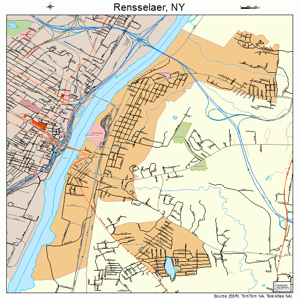 Rensselaer, NY street map