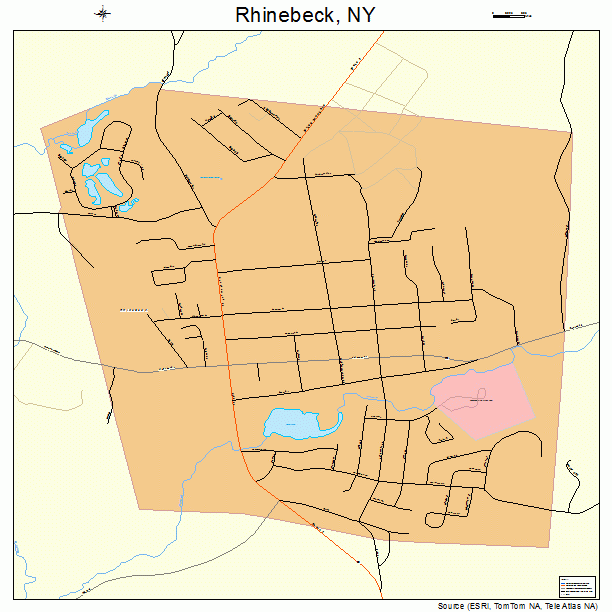 Rhinebeck, NY street map