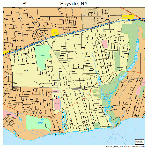 Sayville, NY street map
