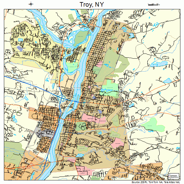 Troy, NY street map
