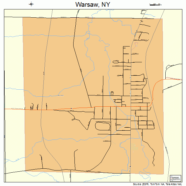 Warsaw, NY street map