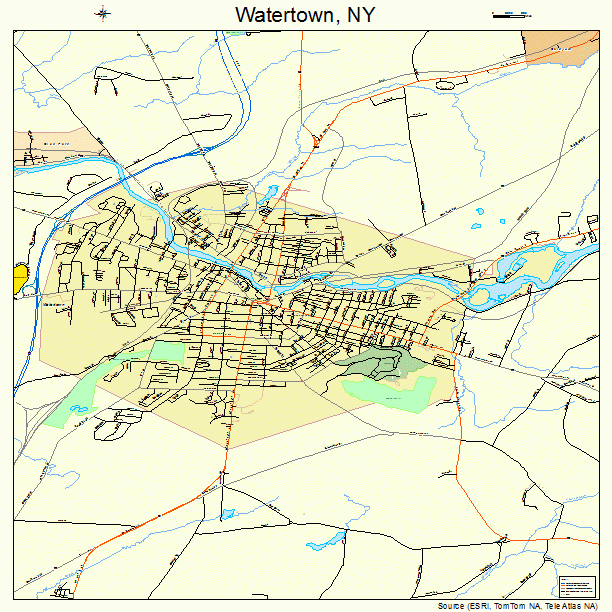 Watertown, NY street map