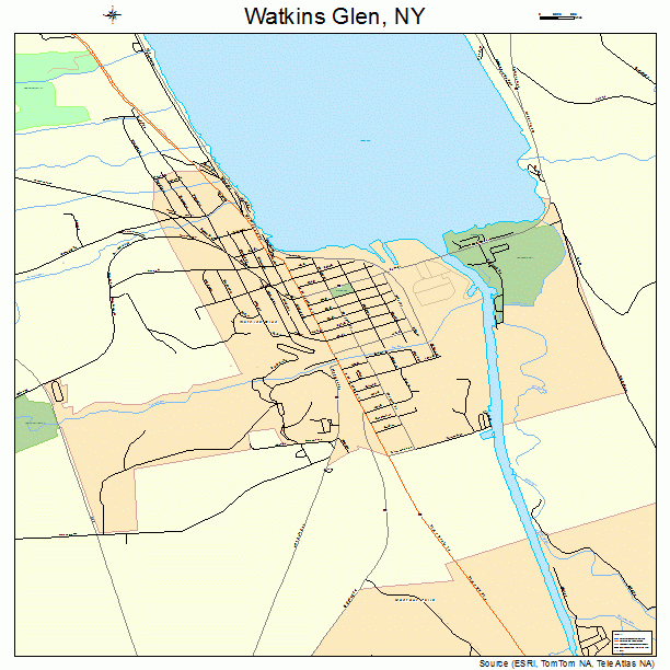 Watkins Glen, NY street map