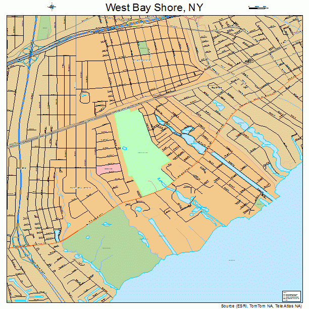 West Bay Shore, NY street map
