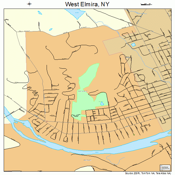 West Elmira, NY street map