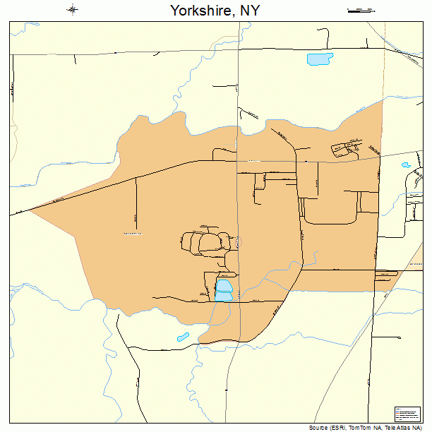 Yorkshire, NY street map