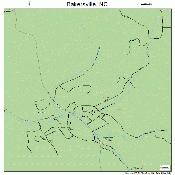 Bakersville, NC street map