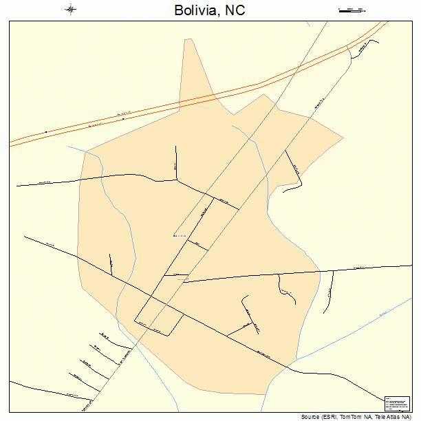 Bolivia, NC street map