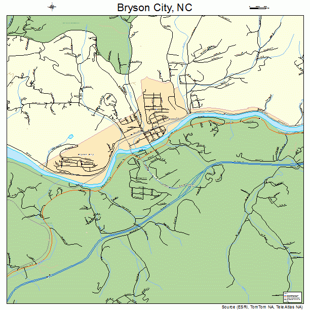 Bryson City, NC street map