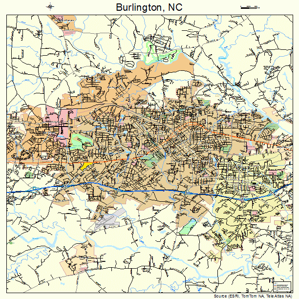 Burlington, NC street map