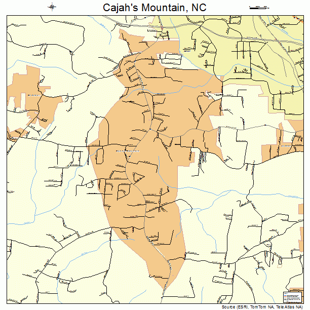 Cajah's Mountain, NC street map
