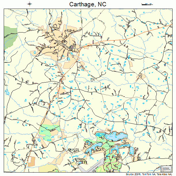 Carthage, NC street map