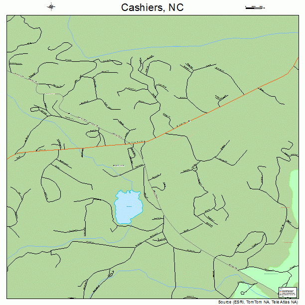 Cashiers, NC street map