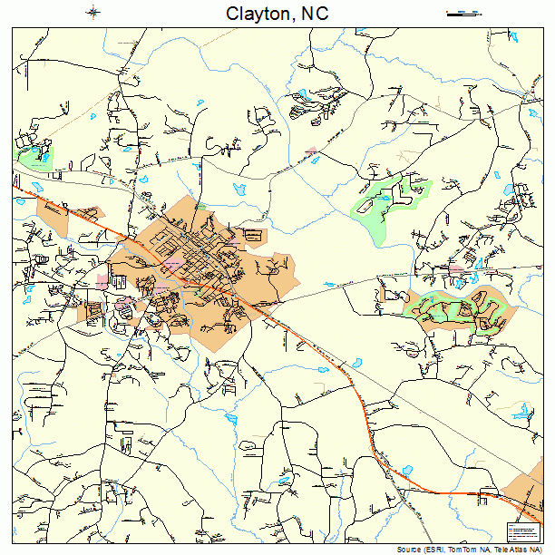 Clayton, NC street map