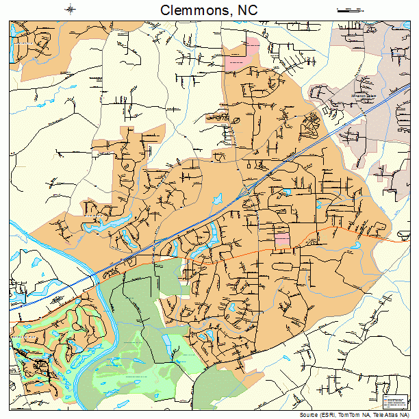 Clemmons, NC street map
