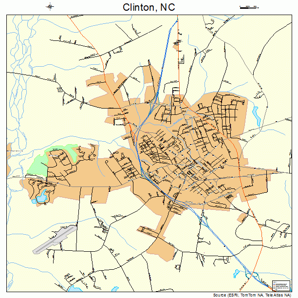 Clinton, NC street map