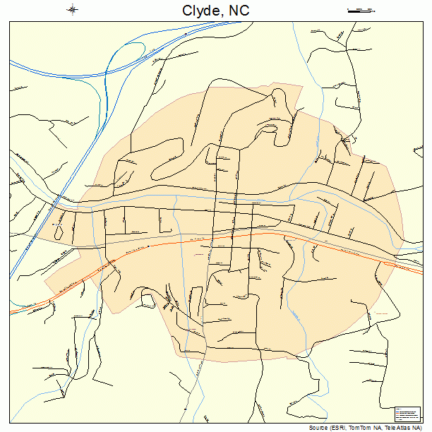 Clyde, NC street map