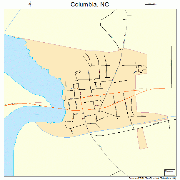 Columbia, NC street map