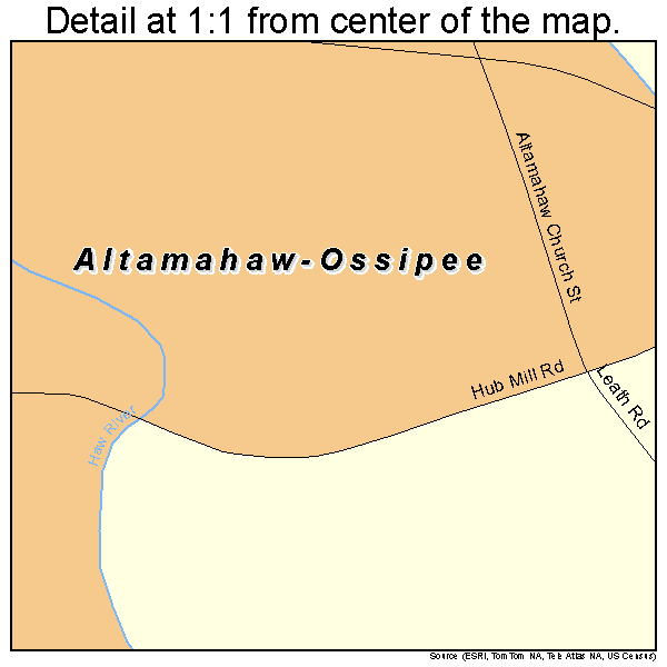 Altamahaw-Ossipee, North Carolina road map detail