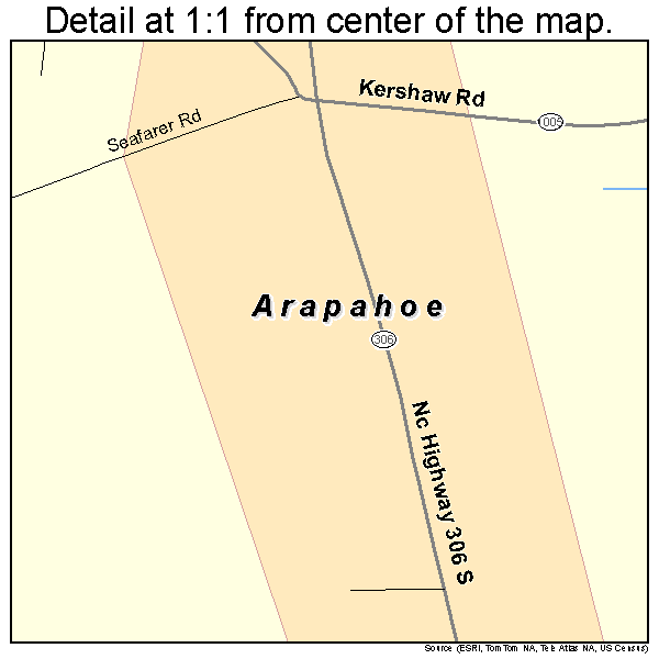 Arapahoe, North Carolina road map detail