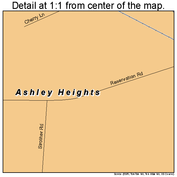 Ashley Heights, North Carolina road map detail