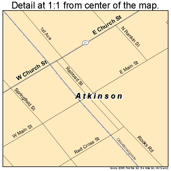 Atkinson, North Carolina road map detail